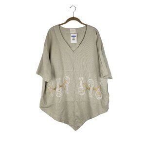 Blue Fish Clothing Neuro Tunic Top NWT Hemp Cotton Point Hem Hand Painted Size 2
